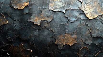 Abstract Dark Grey and Gold Textured Surface