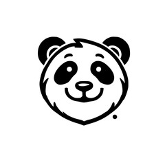 Adorable Panda Face: Cute Cartoon Animal Character, Perfect for Logos, Icons, and Designs