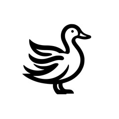 Elegant Duck Bird Line Art: Minimalist Vector Logo Design. Perfect for nature, wildlife, and animal-themed brands. Clean, modern, and simple graphic illustration.
