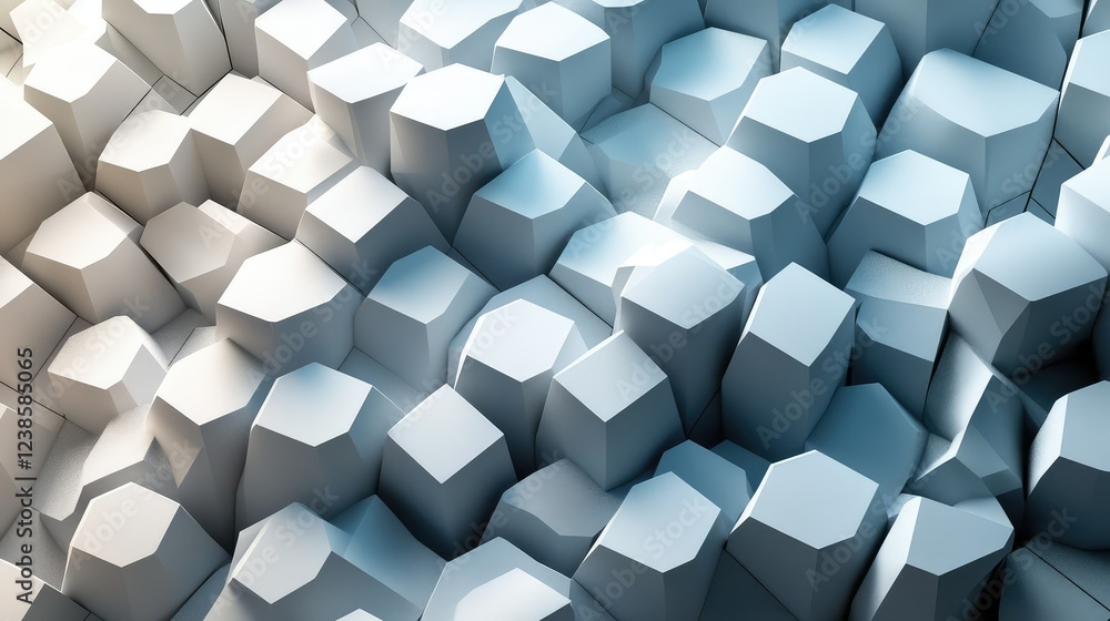 Aufkleber abstract geometric background featuring 3d hexagonal shapes in various shades of gray, ideal for mod