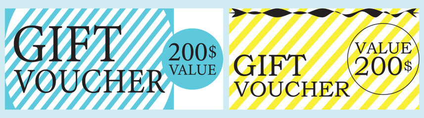Vibrant and Stylish Gift Voucher Vector illustration