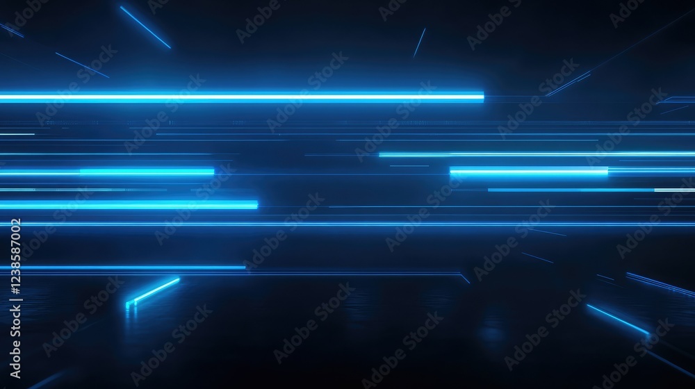 Aufkleber abstract futuristic digital background with glowing blue lines creating a sense of depth and movemen