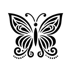 Elegant Black Butterfly Graphic Design: Nature-Inspired Monochrome Vector Art. Perfect for decoration, print, and digital use.