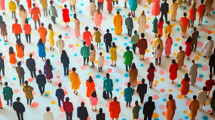 Obraz premium Symbolic representation of social norms and conformity within diverse cultural settings