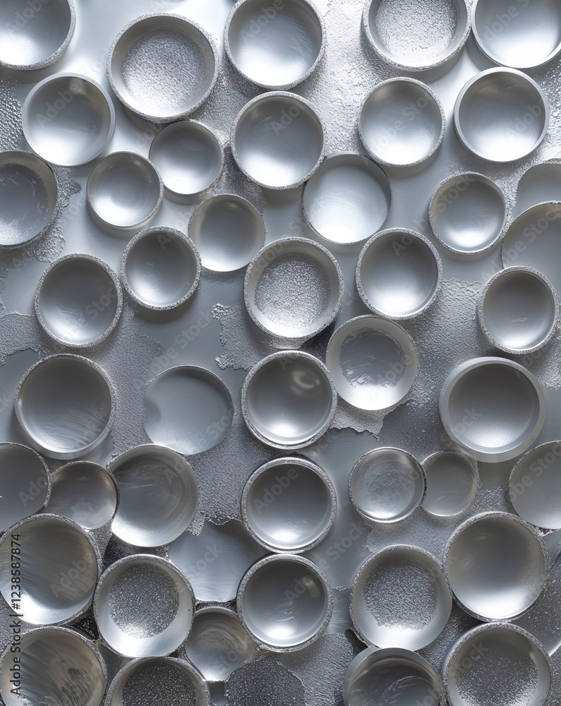 Poster light silver with circular patterns and subtle shine abstract background