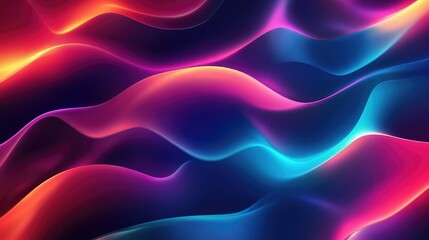 Fototapeta premium Stunning Abstract Waves of Color with Smooth Transitions and Vibrant Shades of Blue, Pink, and Orange Creating an Ethereal and Dreamy Atmosphere for Backgrounds and Designs