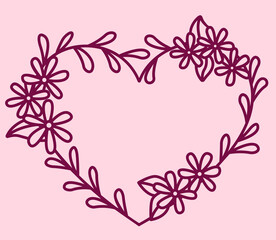 Herz mit Blumenranken, Liebe,. Valentinstag (Vektor)