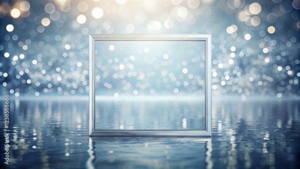 Aufkleber reflective surface with modern frame and sparkling background
