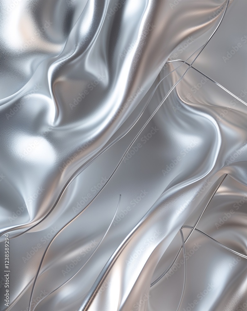 Poster light silver with minimalistic lines and soft gradients abstract background