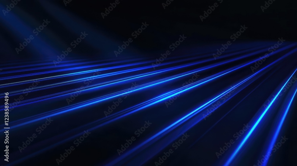 Aufkleber abstract blue light rays with smooth movement in a dark background for creative designs and digital 