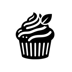 A delectable cupcake, a delightful treat for your sweet tooth. This simple yet elegant design is perfect for bakeries, cafes, and dessert lovers.