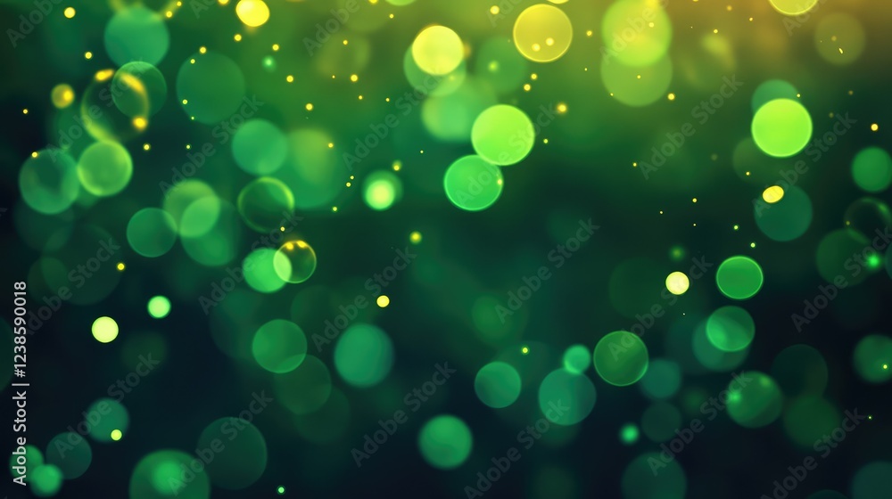 Aufkleber abstract green bokeh background with soft circular lights for inspirational and nature themes suitab