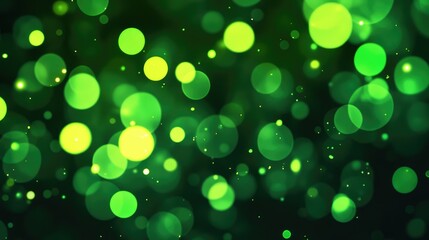Fototapeta premium Vibrant Green Bokeh Background with Soft Lights for Various Creative Projects, Ideal for Nature Themes, Holidays, or Modern Textures in Graphic Design and Multimedia