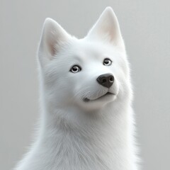 Obraz premium Realistic 3D Render of a Canadian Eskimo Dog with Expressive Features