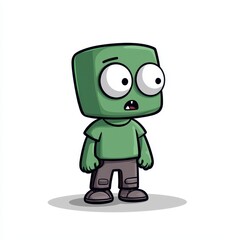 Obraz premium Concept art featuring a fantasy zombie cartoon character with a playful expression and simple design set against a plain background