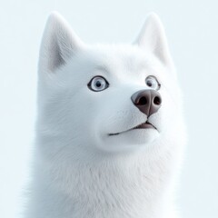 3D Render of a Canadian Eskimo Dog with Head Slightly Tilted