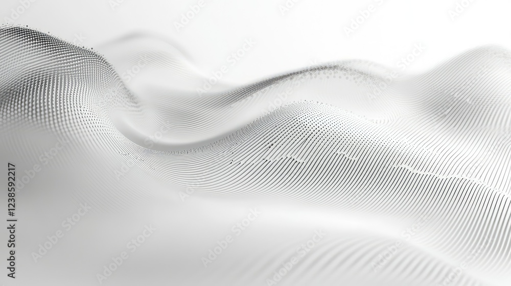Poster abstract monochrome wave pattern with flowing lines and subtle gradients creating a sense of depth, 