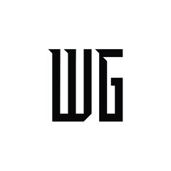 WG monogram logo design letter text name symbol monochrome logotype alphabet character simple logo