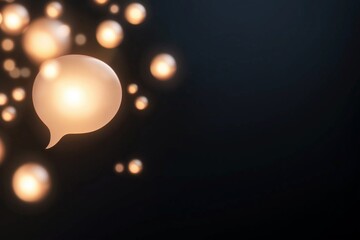 Golden Glow of Ideas:  A cascade of glowing speech bubbles illuminate a dark background, suggesting a flurry of ideas, conversations, and brainstorming sessions.