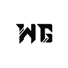 Obraz premium WG monogram logo design letter text name symbol monochrome logotype alphabet character simple logo