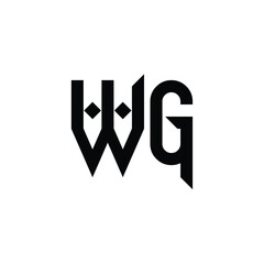 WG monogram logo design letter text name symbol monochrome logotype alphabet character simple logo