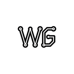 WG monogram logo design letter text name symbol monochrome logotype alphabet character simple logo