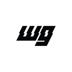 WG monogram logo design letter text name symbol monochrome logotype alphabet character simple logo