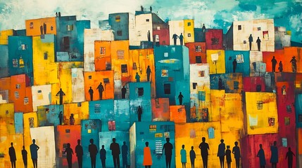 Vibrant portrayal of societal impacts of migration urbanization diverse demographics ar 169 no logo v 61 darya relaxed Create explore and organize on midjourneycomhttpsmidjourneycomimaginefromdiscord1