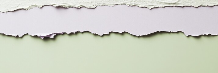 Fototapeta premium Textured torn paper layers with green and white backgrounds for creative design projects