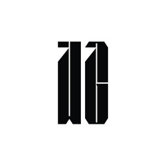 WG monogram logo design letter text name symbol monochrome logotype alphabet character simple logo