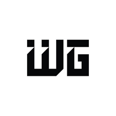 WG monogram logo design letter text name symbol monochrome logotype alphabet character simple logo
