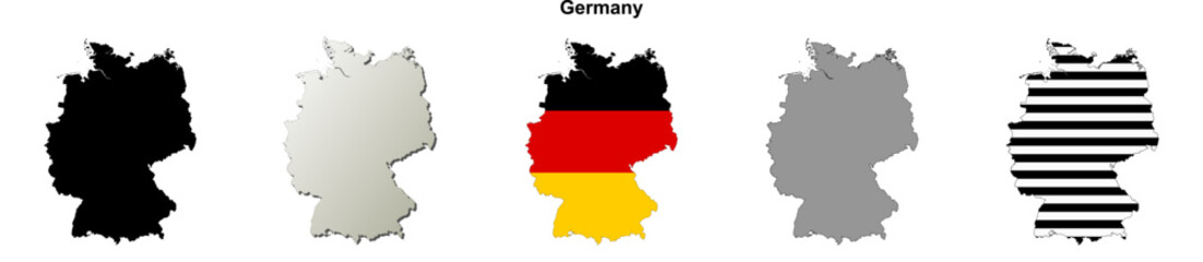 Germany outline map set