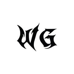 WG monogram logo design letter text name symbol monochrome logotype alphabet character simple logo