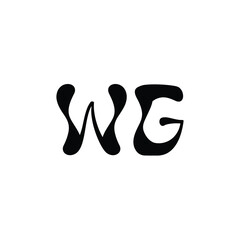 WG monogram logo design letter text name symbol monochrome logotype alphabet character simple logo