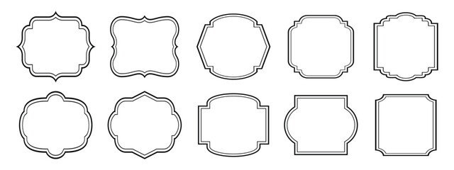 Retro frame. Elegant ornaments frame. Vintage decorative label and badge shape collections. Vector illustration.