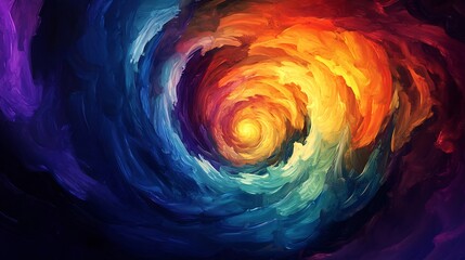 Vibrant swirling colors create a hypnotic abstract vortex. AI Generated