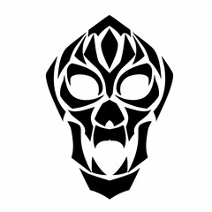 illustration vector graphic of tribal art abstract devil skull head