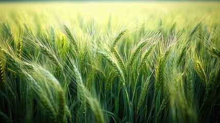 Serene Green Wheat Field: A Breathtaking Summer Landscape Photography