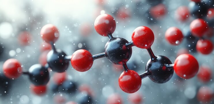 Futuristic STEM Digital Art with Molecular Structures, Science Technology Engineering Mathematics Elements