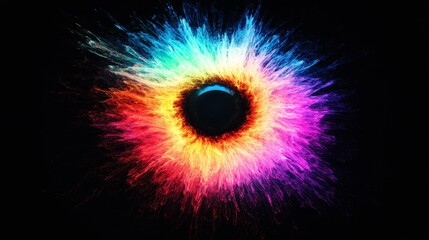 Techno Abstract Starry Night Color Explosion