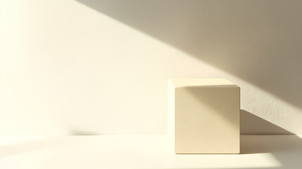 Mysterious box in minimalist light and shadow
