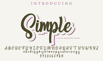 Simple Font Stylish brush painted an uppercase vector letters, alphabet, typeface