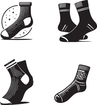 Socks black and white silhouette assets invector