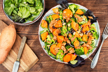 Delicious autumn warm salad.