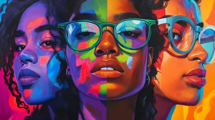 Fototapeta premium Vibrant portrayal of youth culture embracing intersectionality and diversity within modern society
