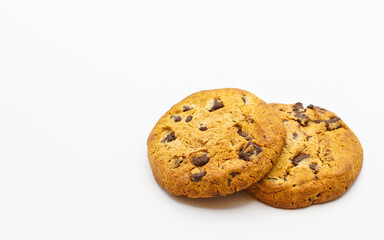 Cookies isolated on white background. Chocolate chip, sugar cookies, chocolate biscuits, butter cookies, ring biscuit, collection isolated.