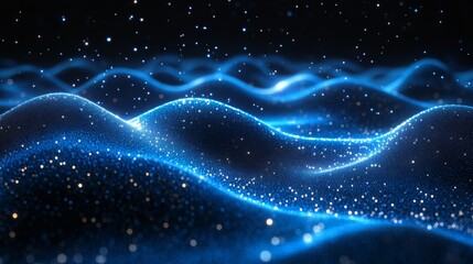 Fototapeta premium Blue background with abstract computer technology. Futuristic business data technology concept. Modern circuit board shape lines connecting links structure on a dark blue contrast. 