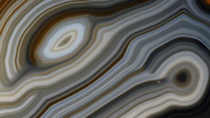 Obraz premium Macro photograph of the curving linear pattern in an agate. Generative AI