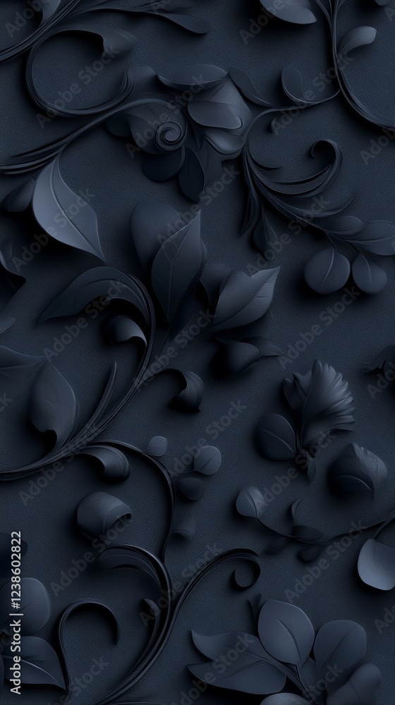 Poster elegant dark floral pattern filled with intricate designs suitable for various design projects and c