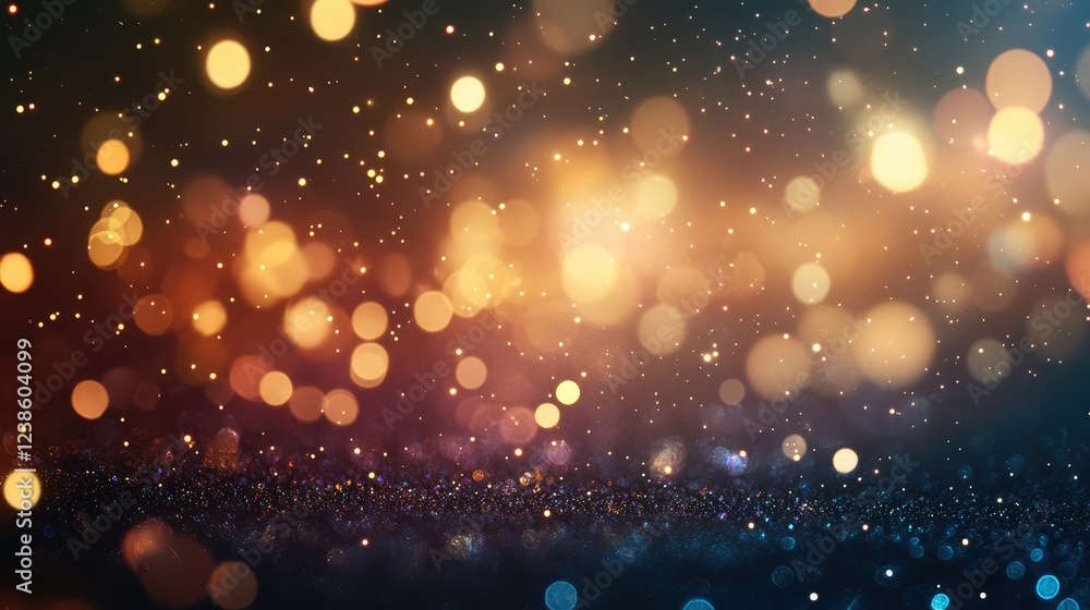 Poster abstract background with shimmering lights in varied colors creating a festive atmosphere, perfect f